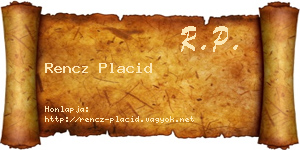 Rencz Placid névjegykártya